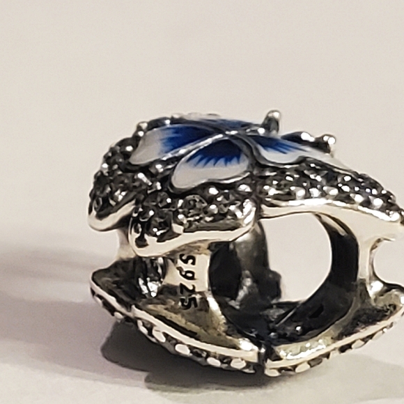 Authentic NEW Pandora Blue Butterfly Sparkling Charm S925ALE CZ - Picture 8 of 10